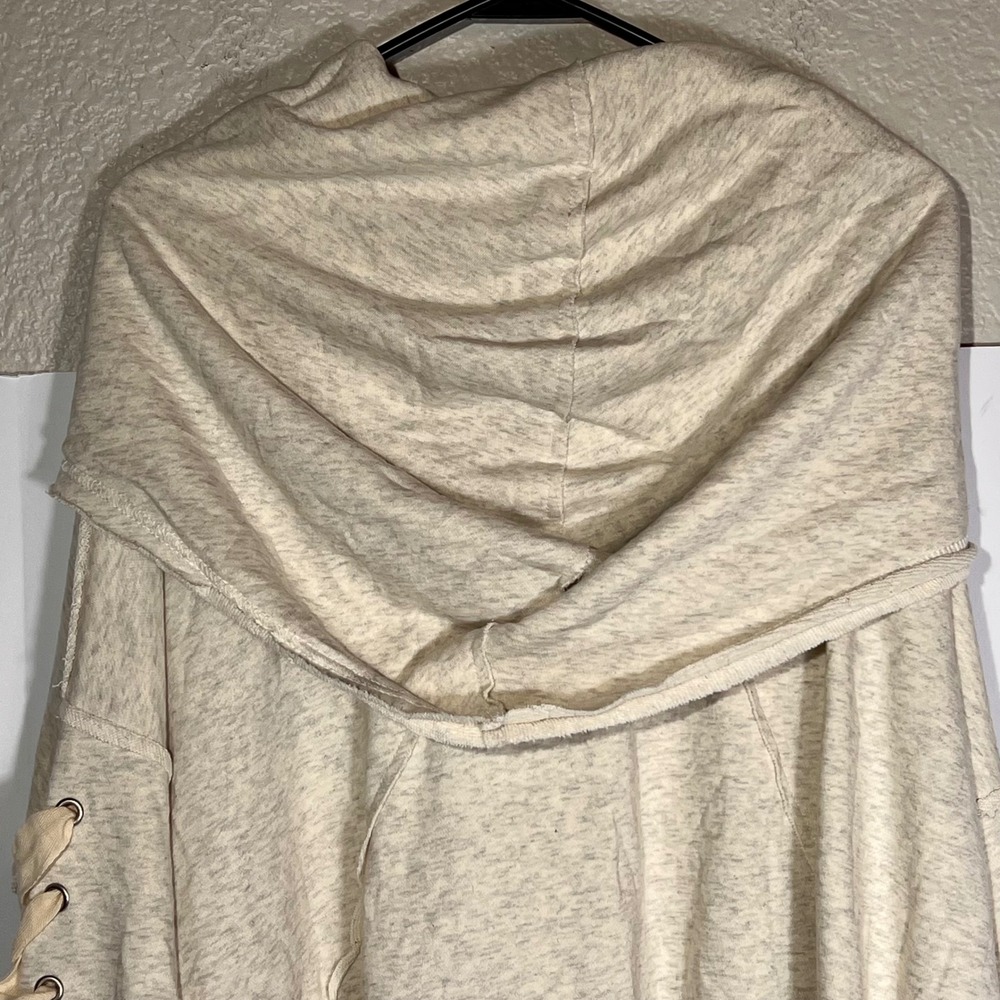 POL Cowl Neck Sweatshirt Hi Low Top Lace Up Sleeves Casual Comfy‎ - Picture 11 of 12